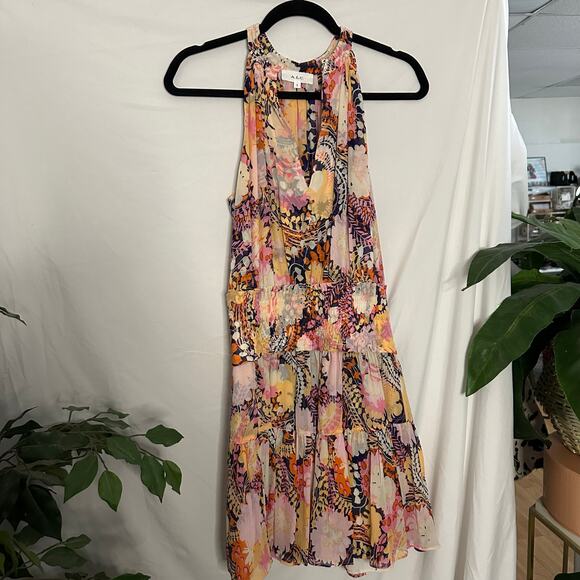 ALC Courtney Floral Silk Mini Dress in Midnight Rose Size 6 - Picture 3 of 7